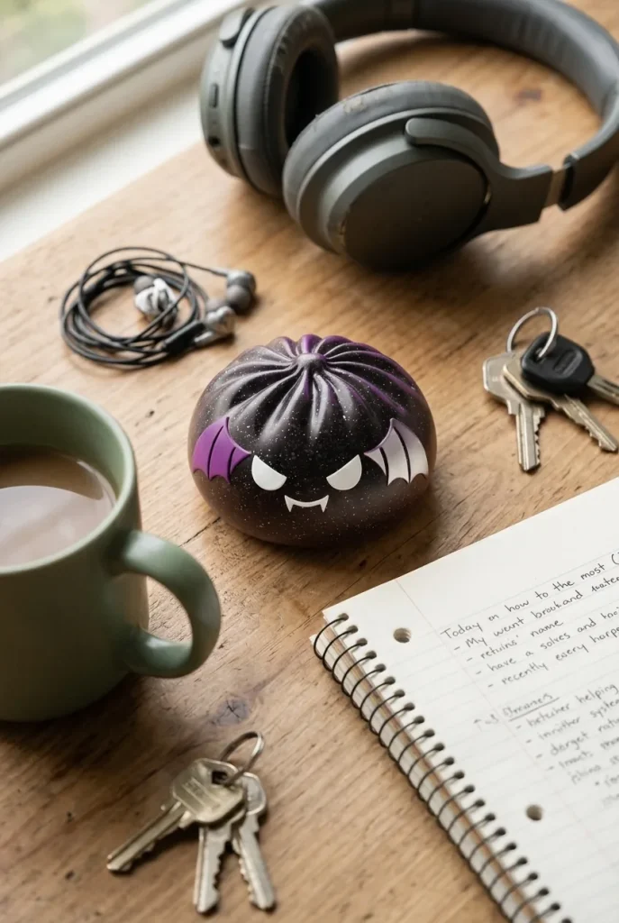 Bat Dumpling Squishy Halloween Glitter Nero — squishy antistress slow-rise kawaii