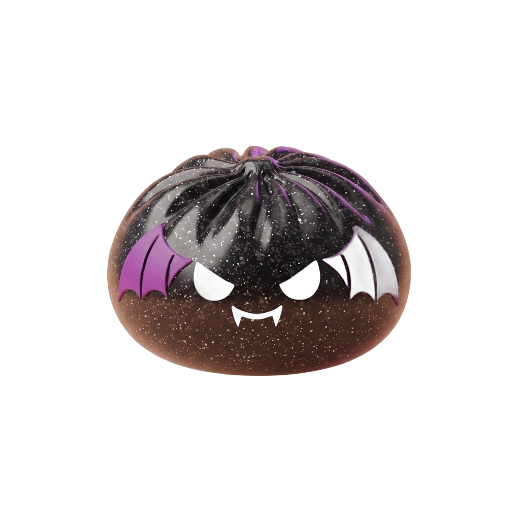 Bat Dumpling Squishy Halloween Glitter Nero — squishy antistress slow-rise kawaii