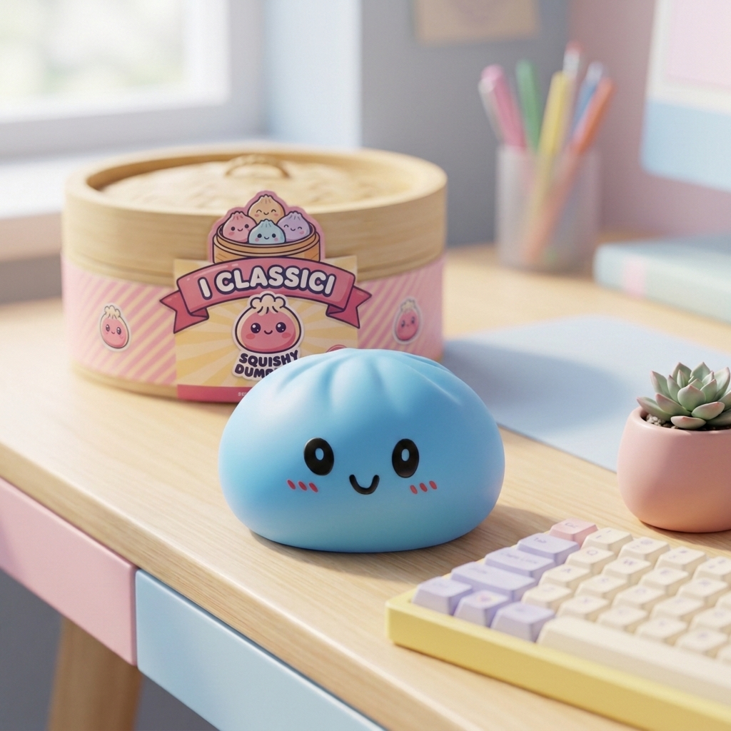 Dumpling Squishy Blu Oceano — squishy antistress slow-rise kawaii