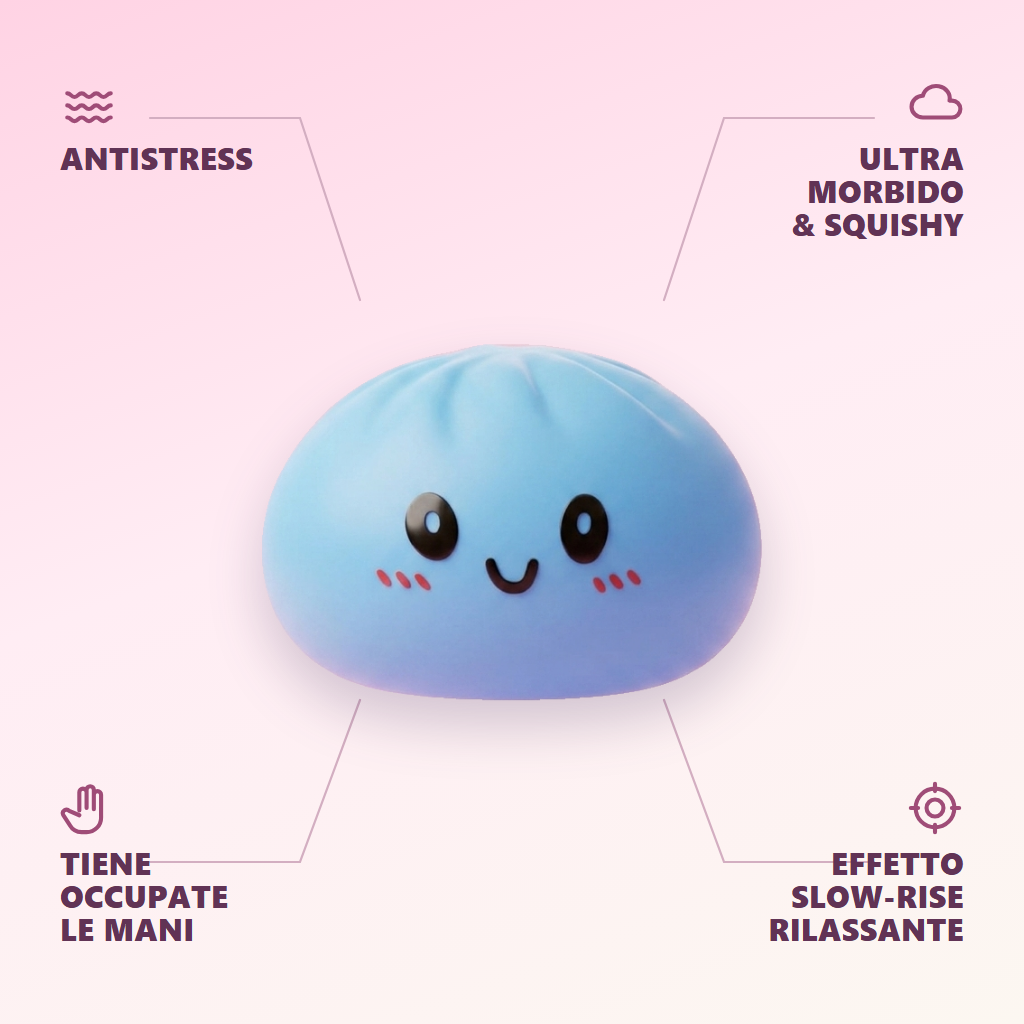 Dumpling Squishy Blu Oceano — squishy antistress slow-rise kawaii