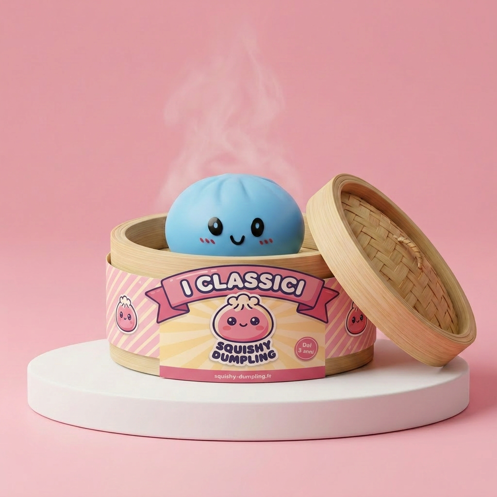 Dumpling Squishy Blu Oceano — squishy antistress slow-rise kawaii