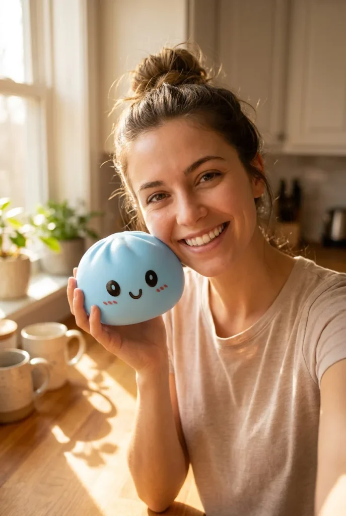 Dumpling Squishy Blu Oceano — squishy antistress slow-rise kawaii