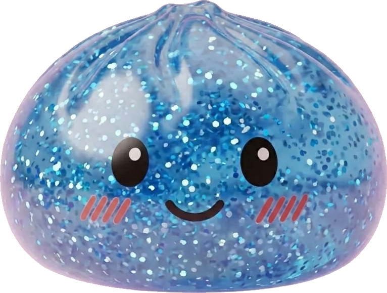 Glitter Dumpling Squishy Blu Calma — squishy antistress slow-rise kawaii