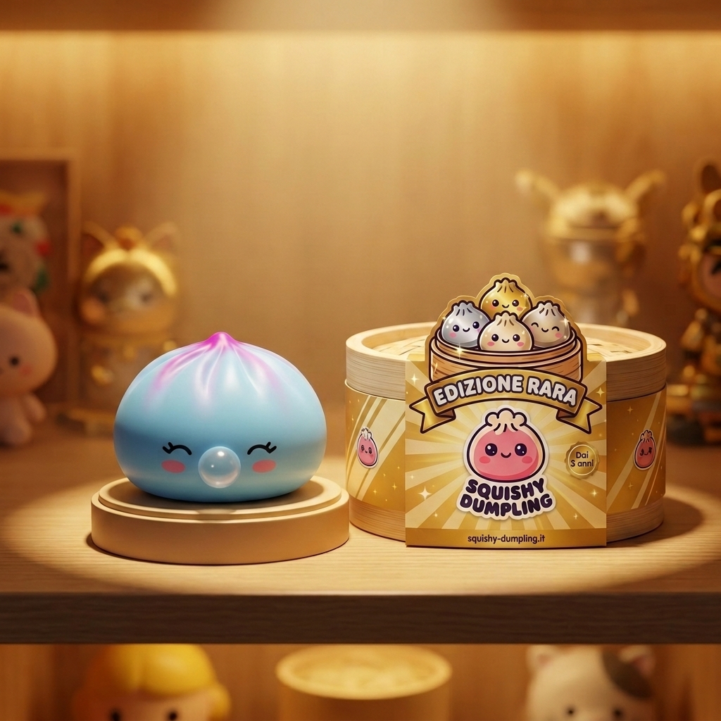 Dumpling Squishy Frost Blue Rare Blow Cestino Bambù — squishy antistress slow-rise kawaii