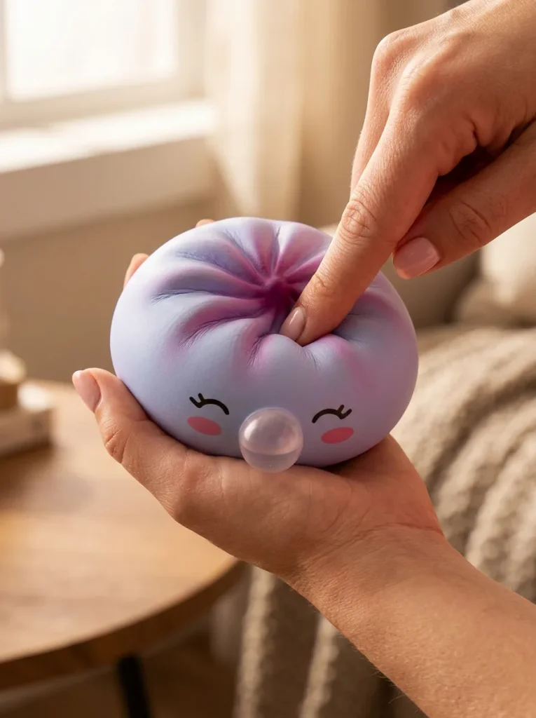 Dumpling Squishy Frost Blue Rare Blow Cestino Bambù — squishy antistress slow-rise kawaii