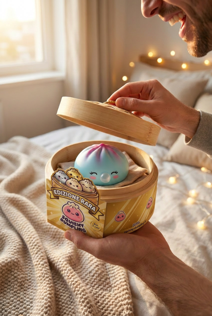 Dumpling Squishy Frost Blue Rare Blow Cestino Bambù — squishy antistress slow-rise kawaii