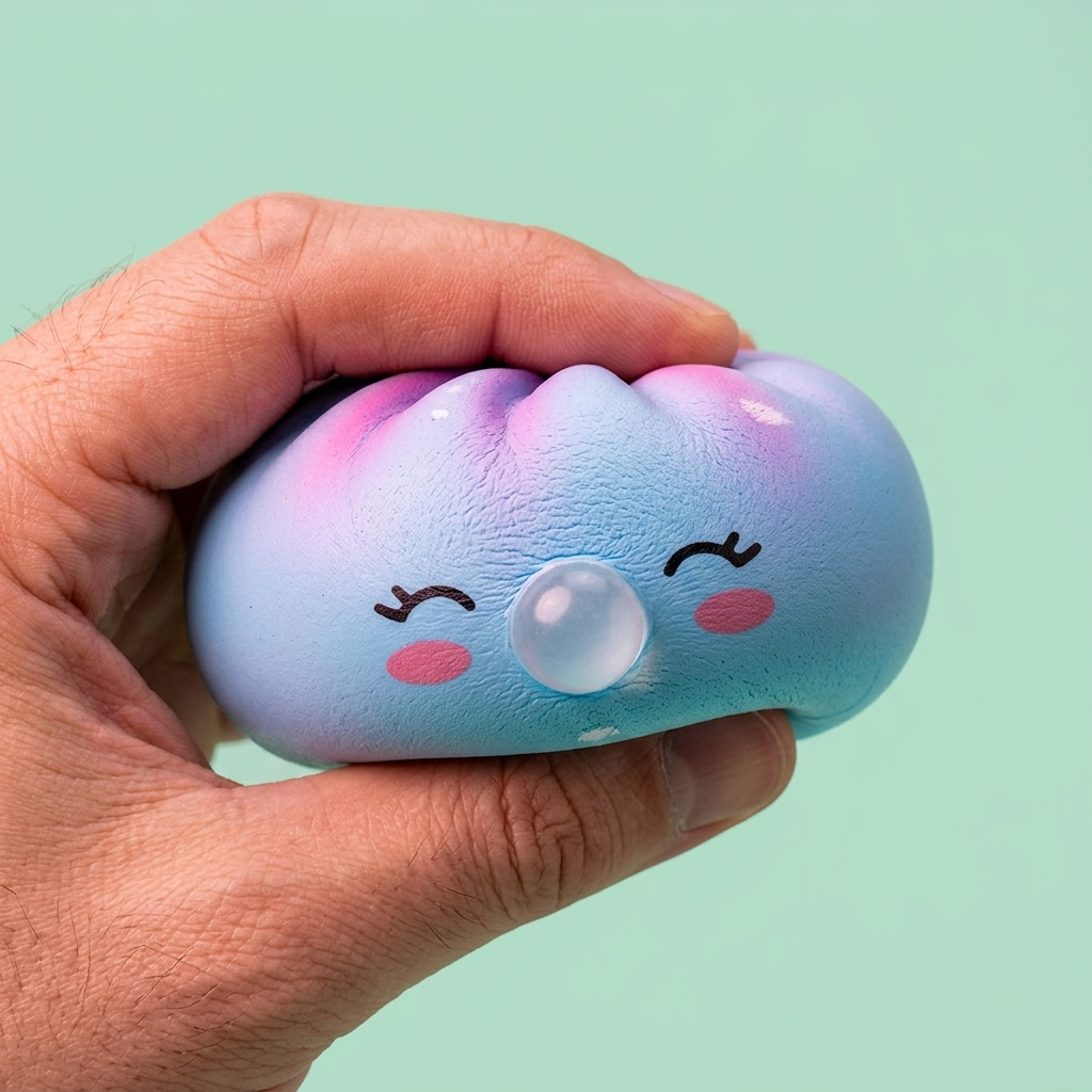 Dumpling Squishy Frost Blue Rare Blow Cestino Bambù — squishy antistress slow-rise kawaii