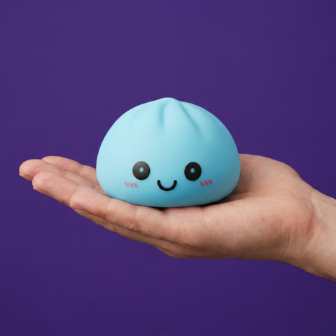 Dumpling Squishy Luce Notturna Blu Aurora — squishy antistress slow-rise kawaii