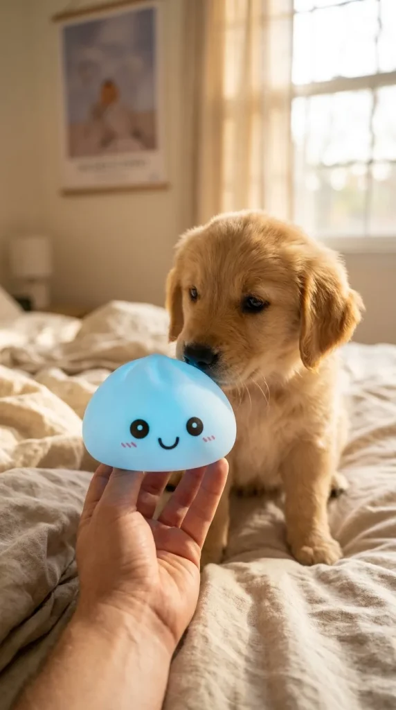 Dumpling Squishy Luce Notturna Blu Aurora — squishy antistress slow-rise kawaii