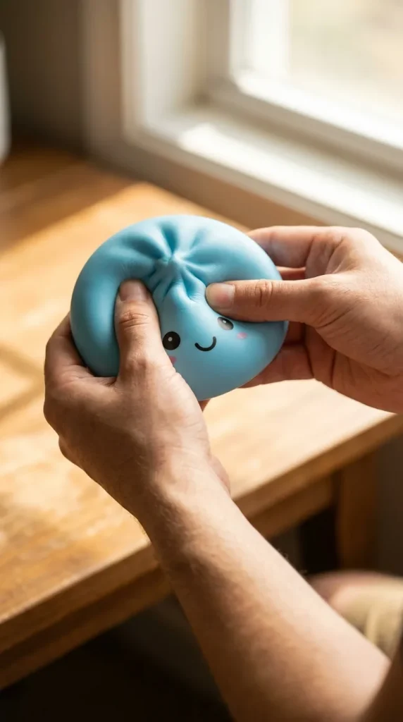 Dumpling Squishy Luce Notturna Blu Aurora — squishy antistress slow-rise kawaii