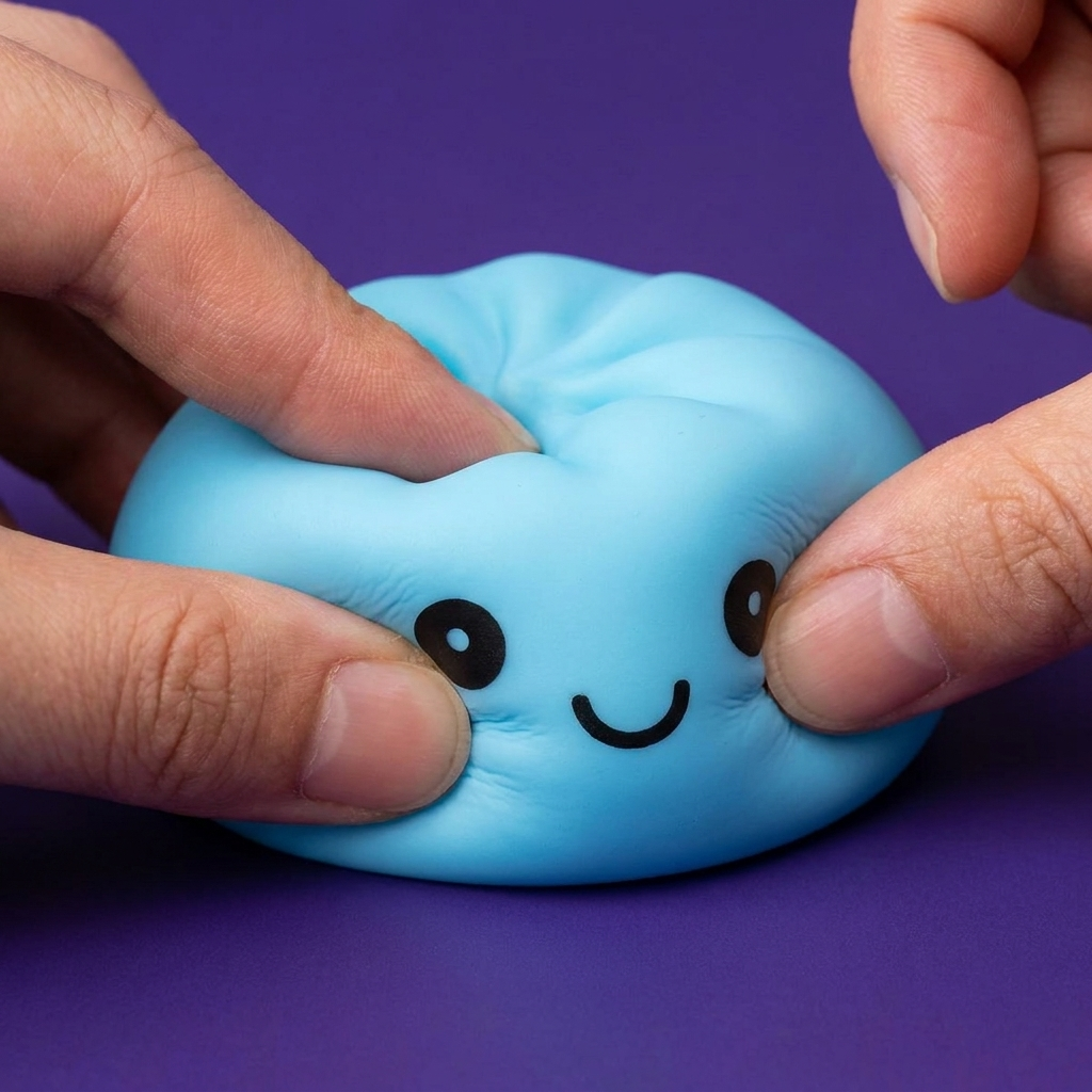 Dumpling Squishy Luce Notturna Blu Aurora — squishy antistress slow-rise kawaii