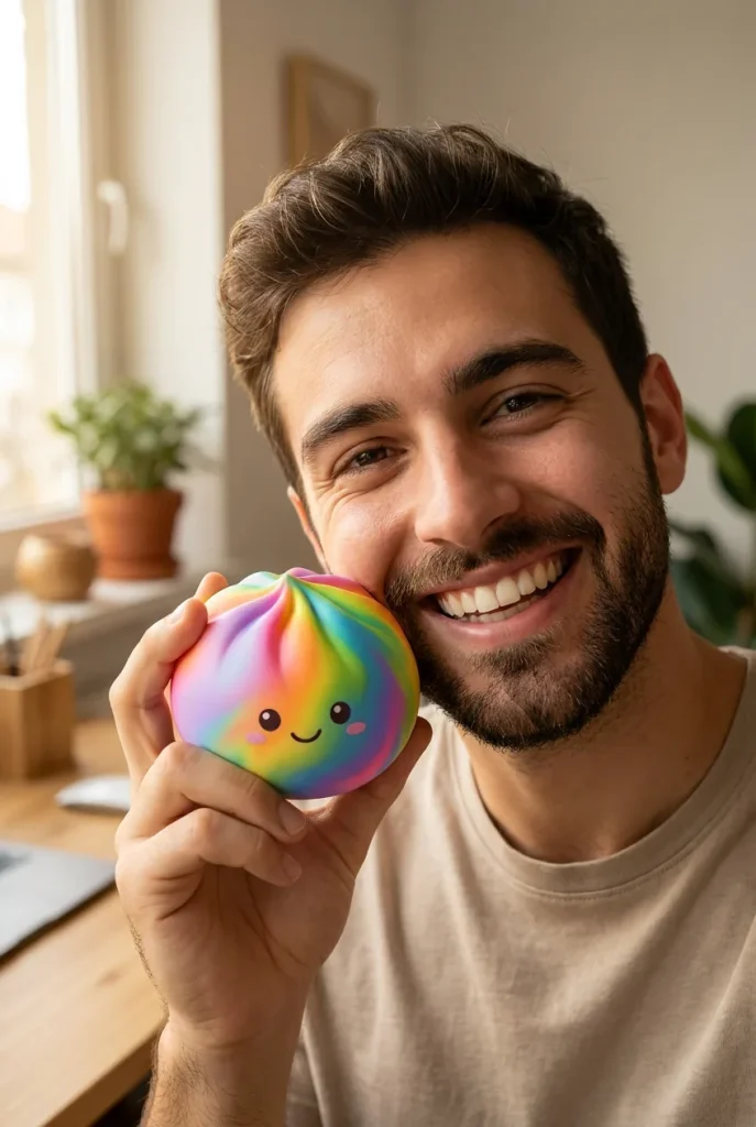 Rainbow Dumpling Squishy Multicolore — squishy antistress slow-rise kawaii