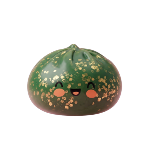 Dumpling Squishy Glitter Verde Smeraldo — squishy antistress slow-rise kawaii