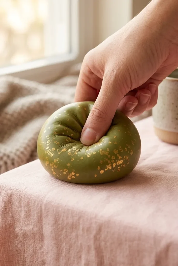 Dumpling Squishy Glitter Verde Smeraldo — squishy antistress slow-rise kawaii