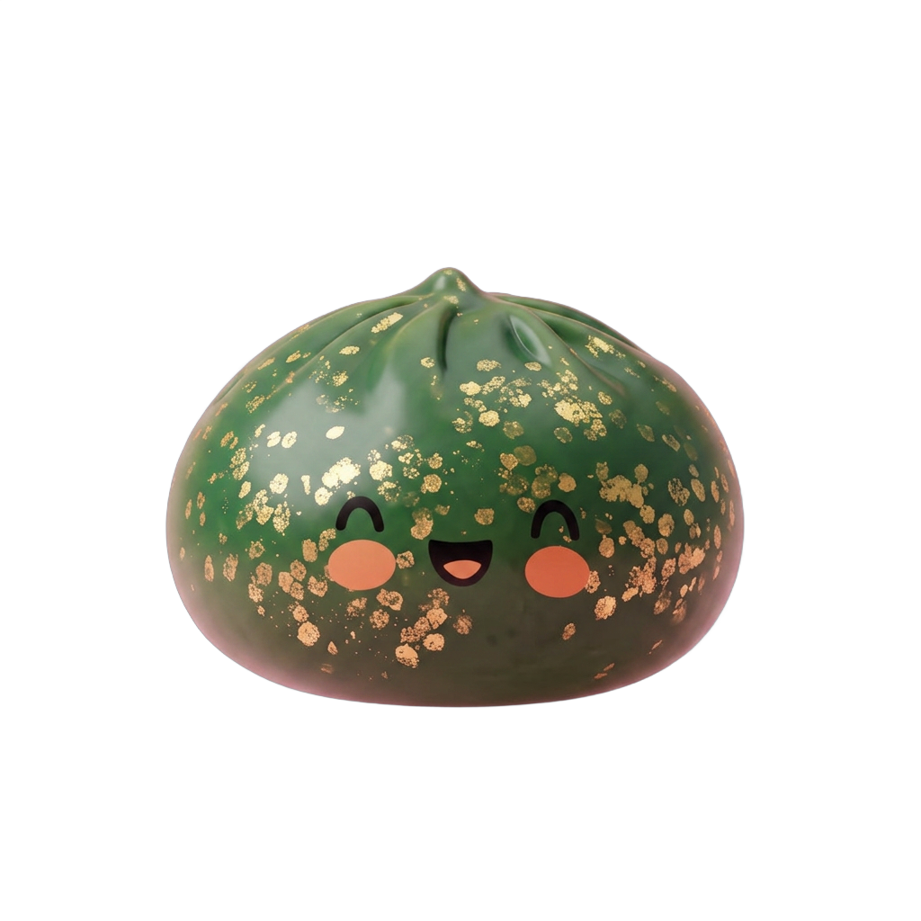 Dumpling Squishy Glitter Verde Smeraldo — squishy antistress slow-rise kawaii
