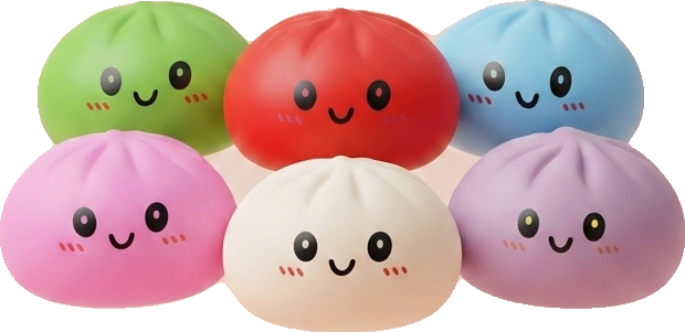Dumpling Squishy Collection Set da 6 — squishy antistress slow-rise kawaii