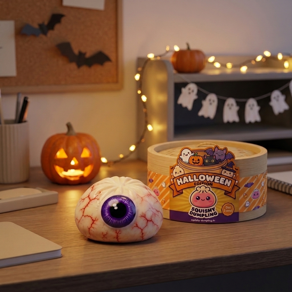 Squishy Dumpling Occhio Halloween Realistico — squishy antistress slow-rise kawaii
