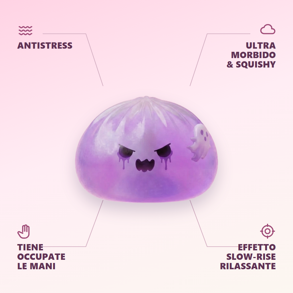 Ghost Dumpling Squishy Boo Fantasma Bambù — squishy antistress slow-rise kawaii