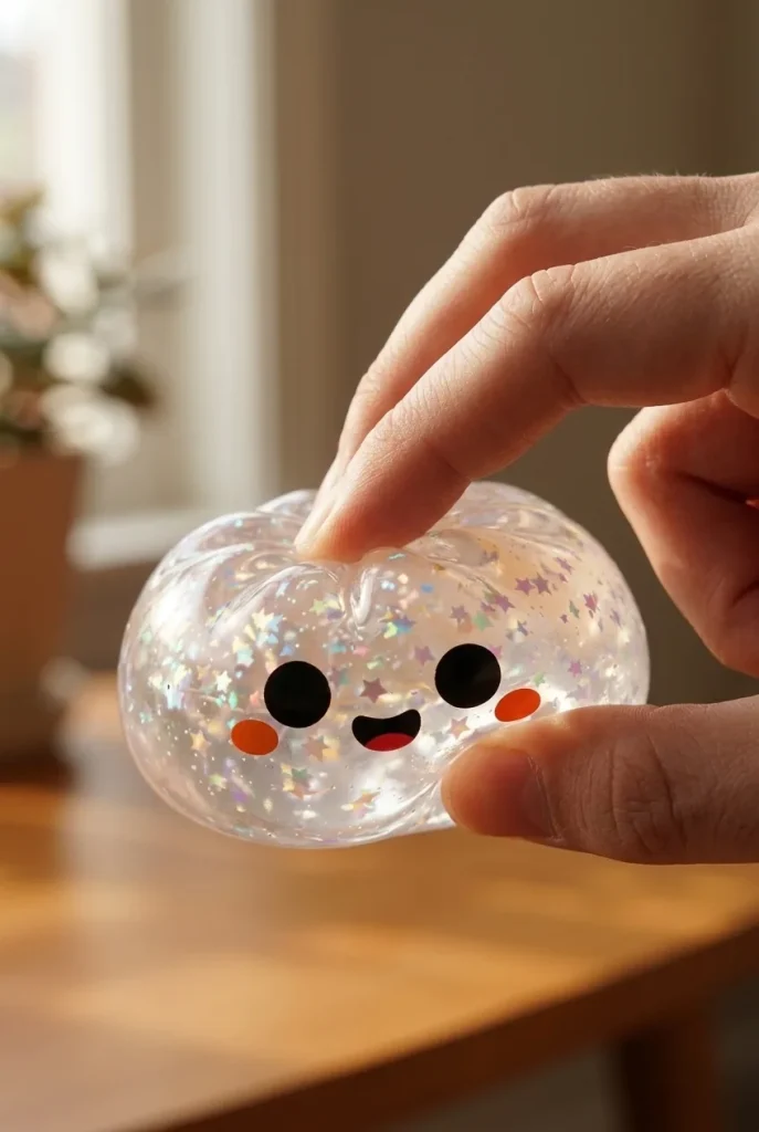 Ghost Dumpling Squishy Halloween Glitter — squishy antistress slow-rise kawaii