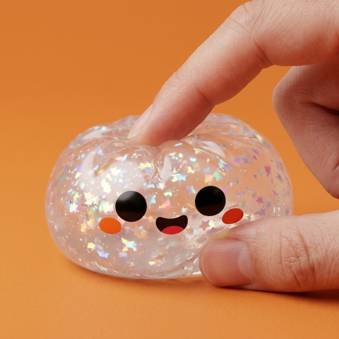 Ghost Dumpling Squishy Halloween Glitter — squishy antistress slow-rise kawaii