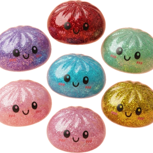 Glitter Dumpling Squishy Set da 6 Glitterati — squishy antistress slow-rise kawaii