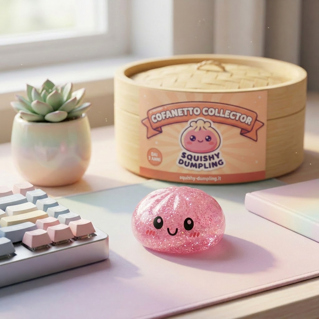 Glitter Dumpling Squishy Set da 6 Glitterati — squishy antistress slow-rise kawaii