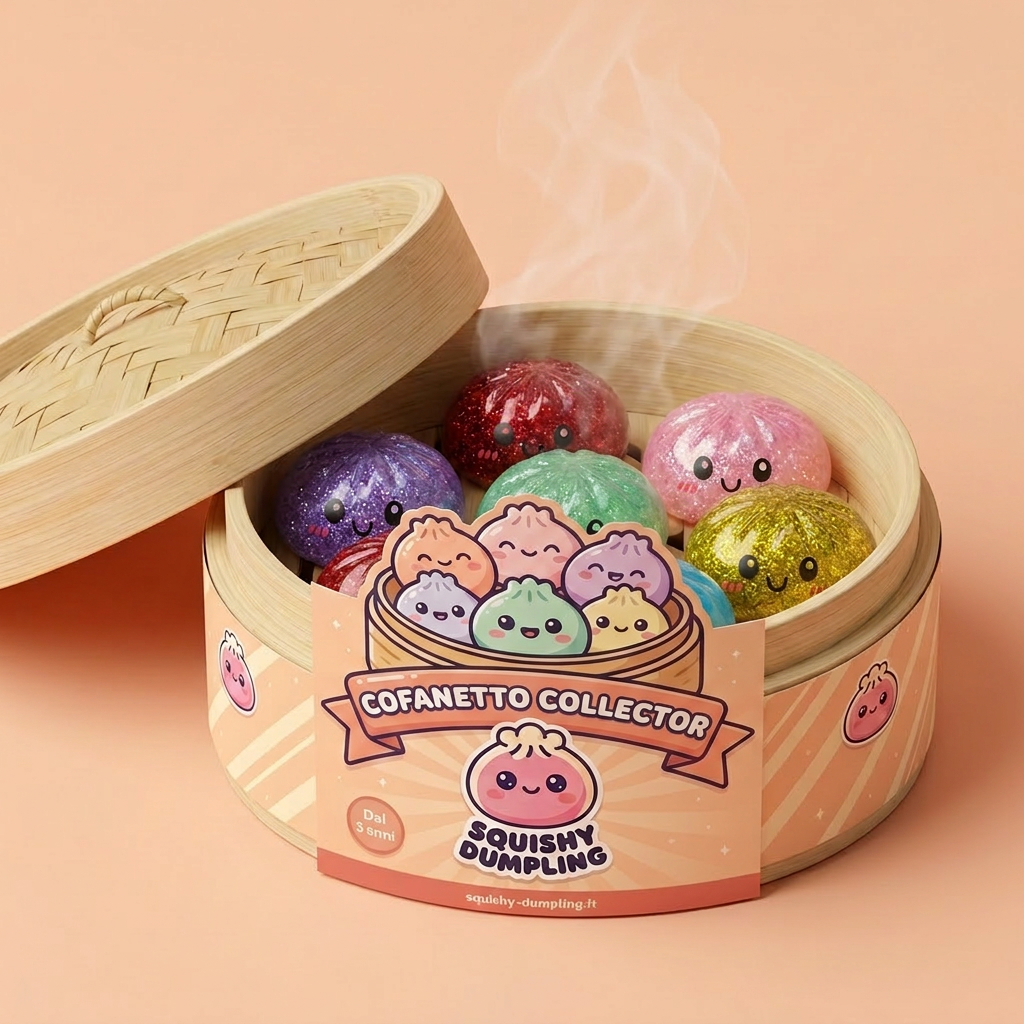 Glitter Dumpling Squishy Set da 6 Glitterati — squishy antistress slow-rise kawaii
