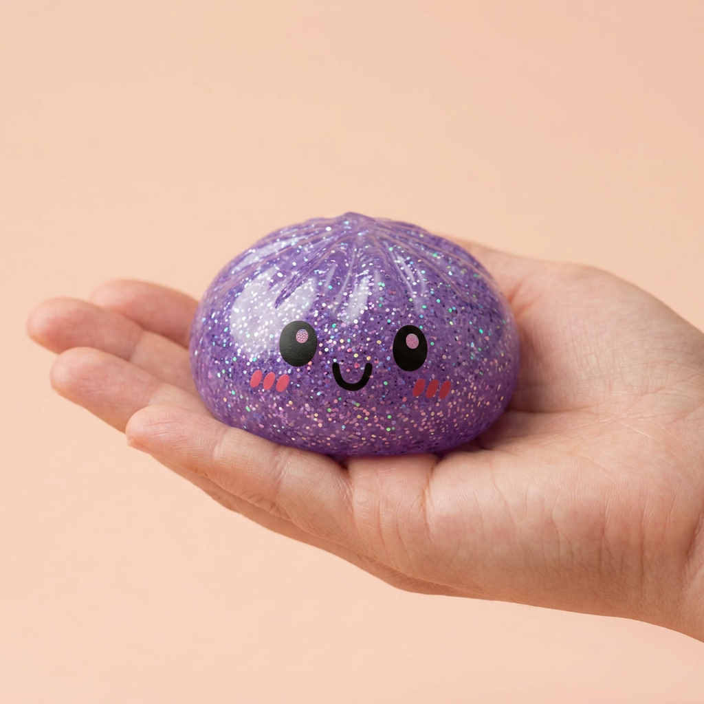 Glitter Dumpling Squishy Set da 6 Glitterati — squishy antistress slow-rise kawaii