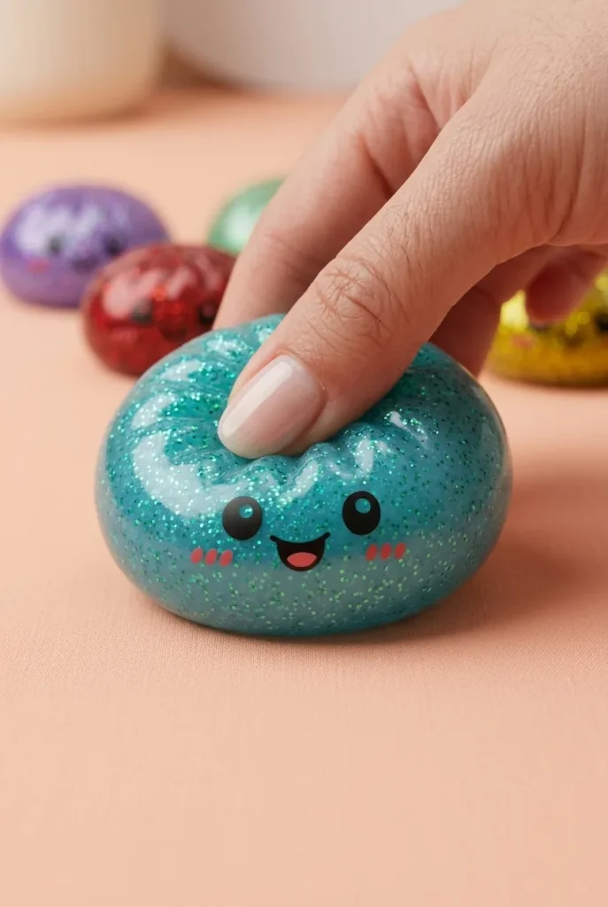 Glitter Dumpling Squishy Set da 6 Glitterati — squishy antistress slow-rise kawaii