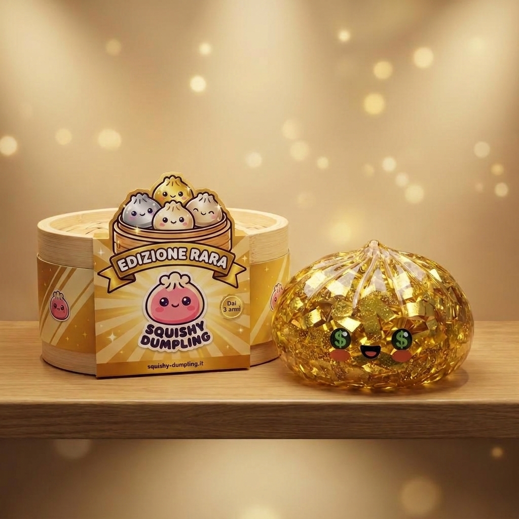 Gold Dumpling Squishy Edizione Rara — squishy antistress slow-rise kawaii