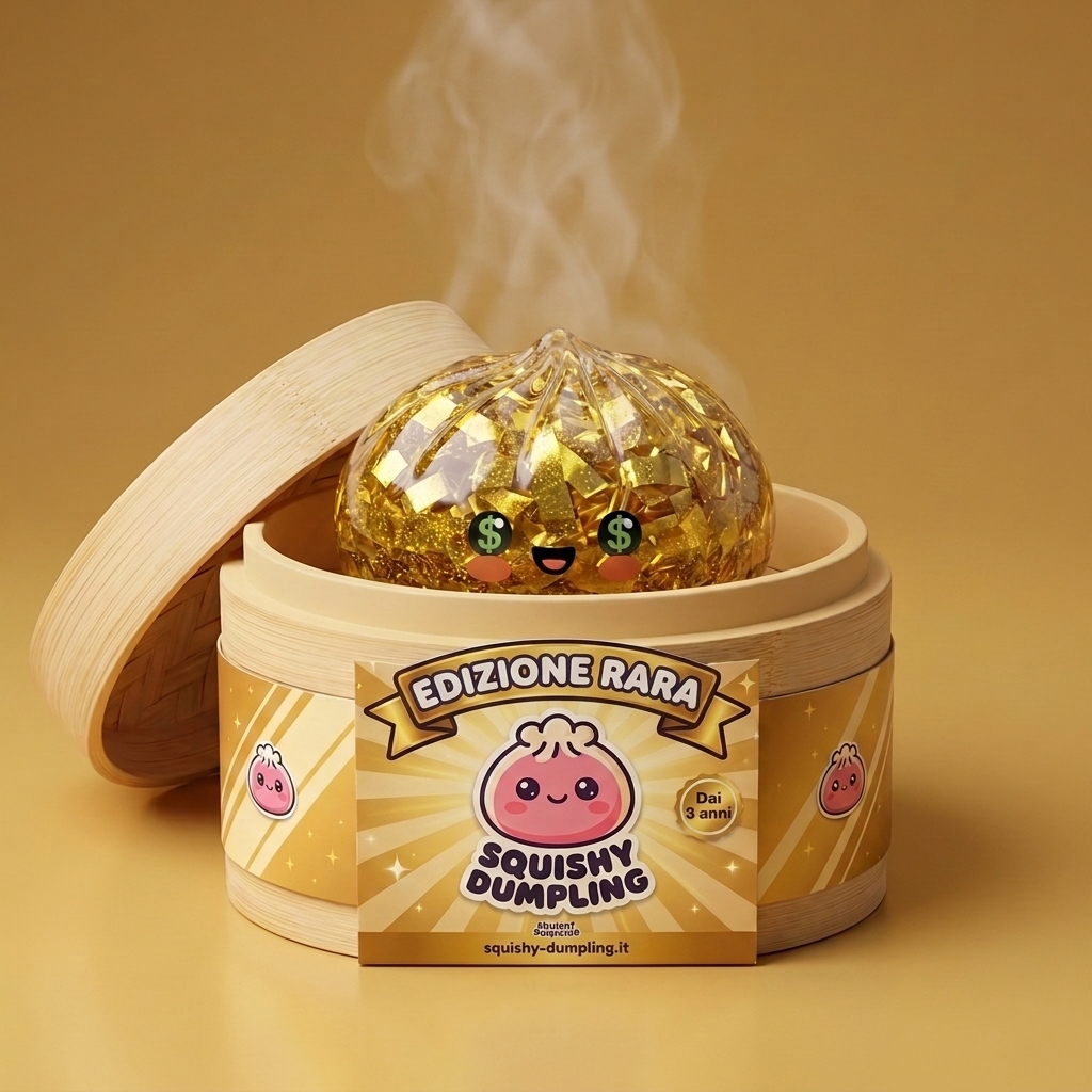 Gold Dumpling Squishy Edizione Rara — squishy antistress slow-rise kawaii