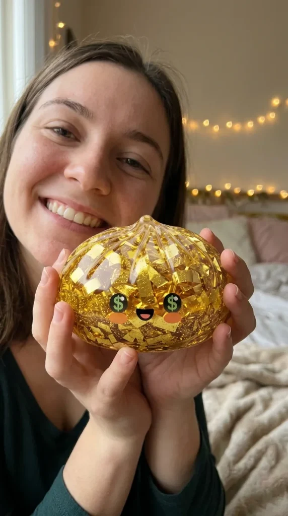 Gold Dumpling Squishy Edizione Rara — squishy antistress slow-rise kawaii