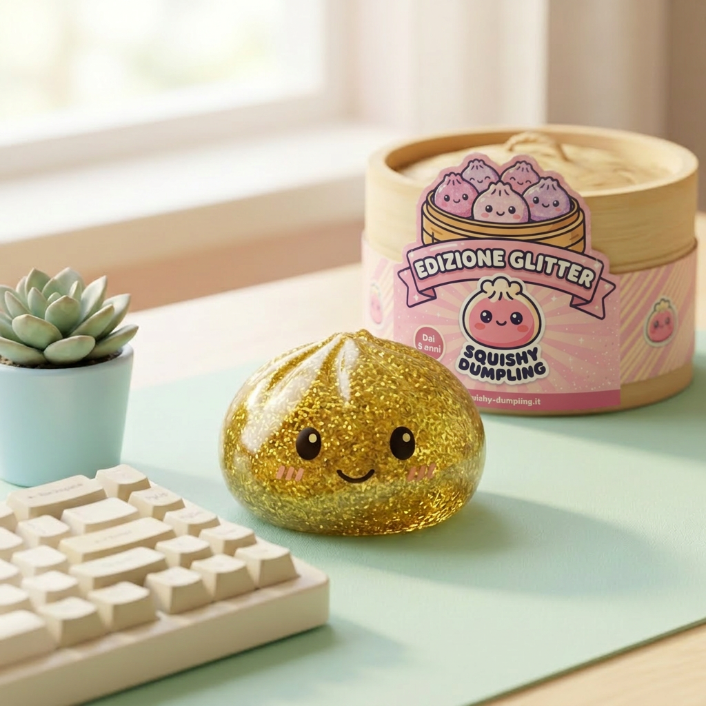 Glitter Dumpling Squishy Oro Lusso — squishy antistress slow-rise kawaii