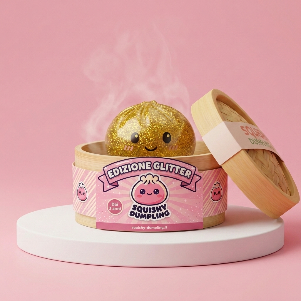 Glitter Dumpling Squishy Oro Lusso — squishy antistress slow-rise kawaii