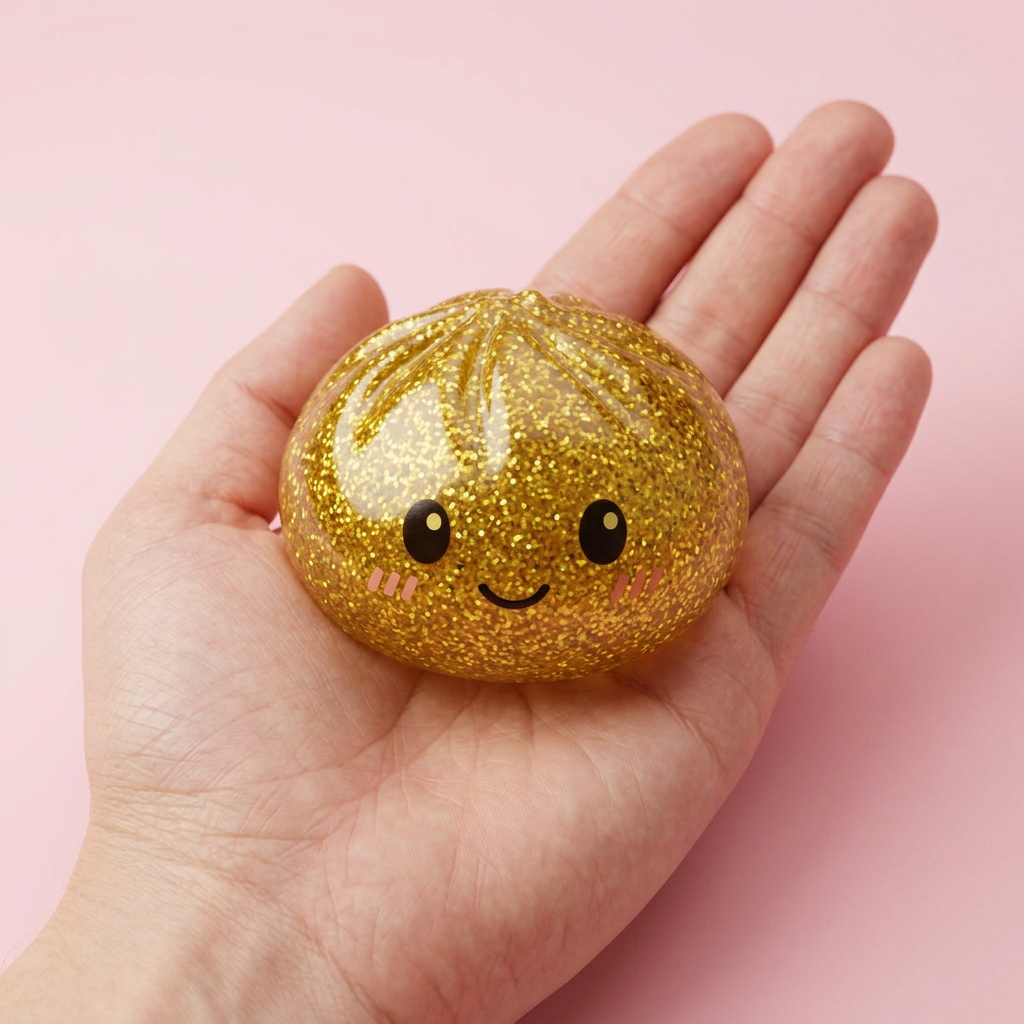 Glitter Dumpling Squishy Oro Lusso — squishy antistress slow-rise kawaii