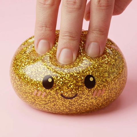 Glitter Dumpling Squishy Oro Lusso — squishy antistress slow-rise kawaii