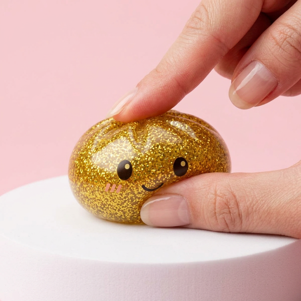 Glitter Dumpling Squishy Oro Lusso — squishy antistress slow-rise kawaii