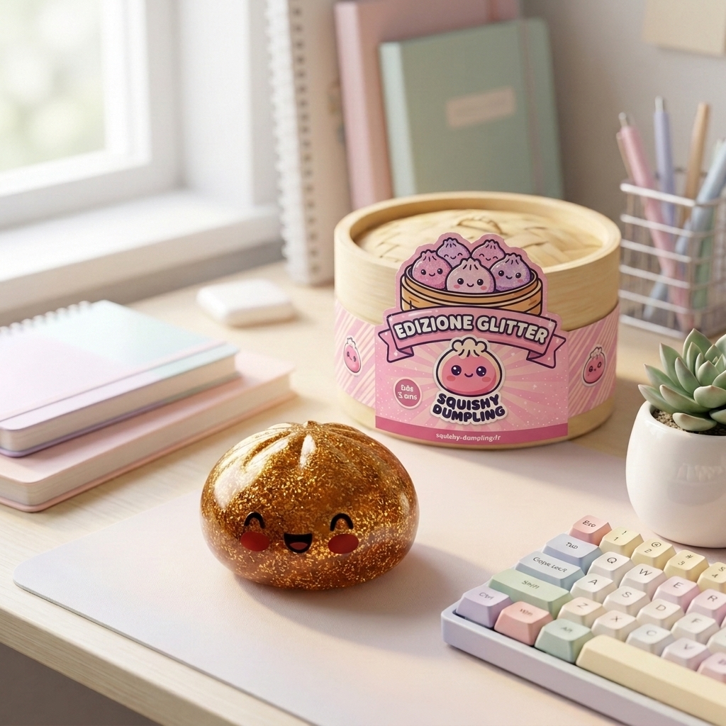 Dumpling Squishy Glitter Or Tesoro Unico — squishy antistress slow-rise kawaii