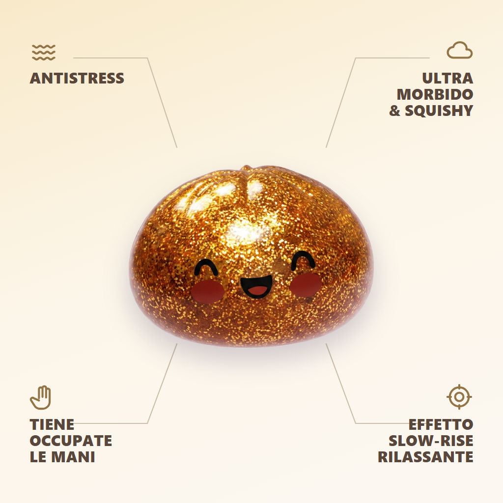 Dumpling Squishy Glitter Or Tesoro Unico — squishy antistress slow-rise kawaii