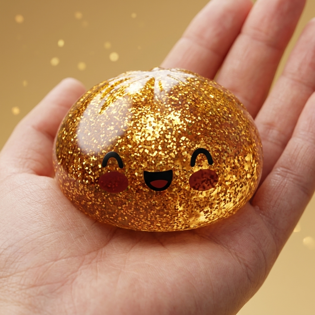 Dumpling Squishy Glitter Or Tesoro Unico — squishy antistress slow-rise kawaii