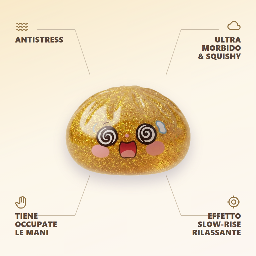 Gold Dumpling Squishy Dorato della Fortuna — squishy antistress slow-rise kawaii
