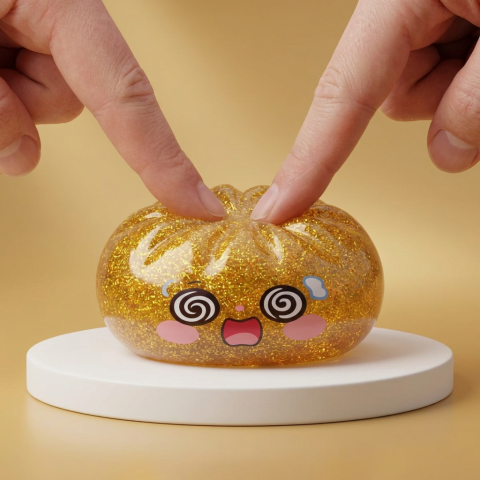 Gold Dumpling Squishy Dorato della Fortuna — squishy antistress slow-rise kawaii