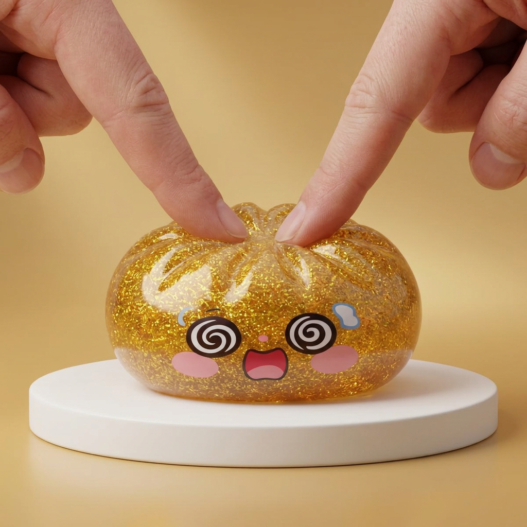Gold Dumpling Squishy Dorato della Fortuna — squishy antistress slow-rise kawaii