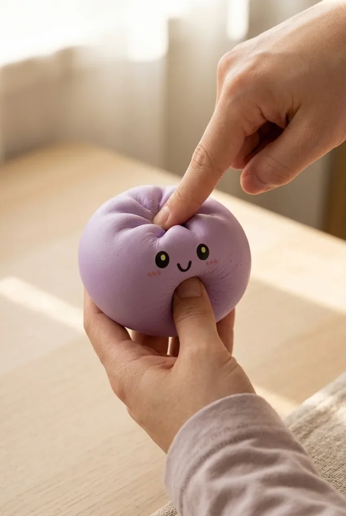 Dumpling Squishy Grigio Magenta — squishy antistress slow-rise kawaii