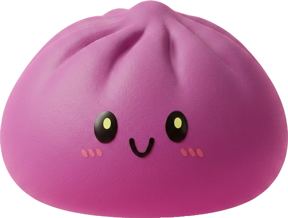 Dumpling Squishy Grigio Magenta — squishy antistress slow-rise kawaii