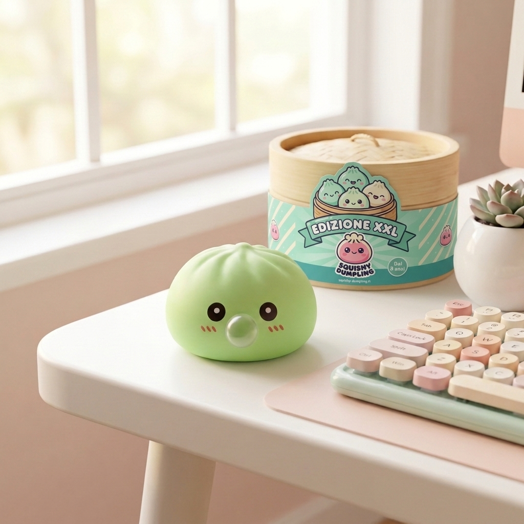 Dumpling Squishy Verde Fresco Naturale — squishy antistress slow-rise kawaii