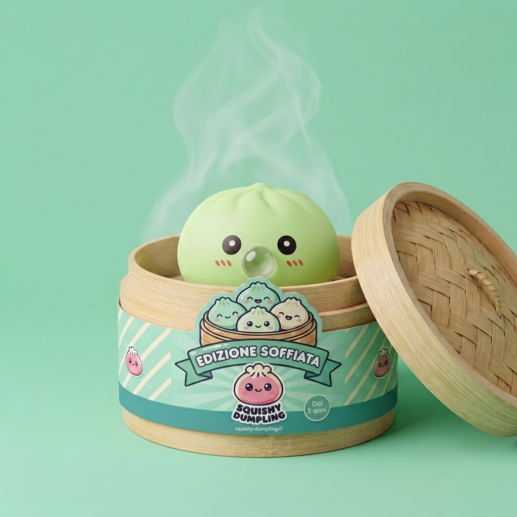 Dumpling Squishy Verde Fresco Naturale — squishy antistress slow-rise kawaii