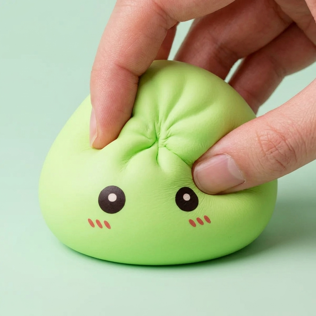 Dumpling Squishy Verde Fresco Naturale — squishy antistress slow-rise kawaii