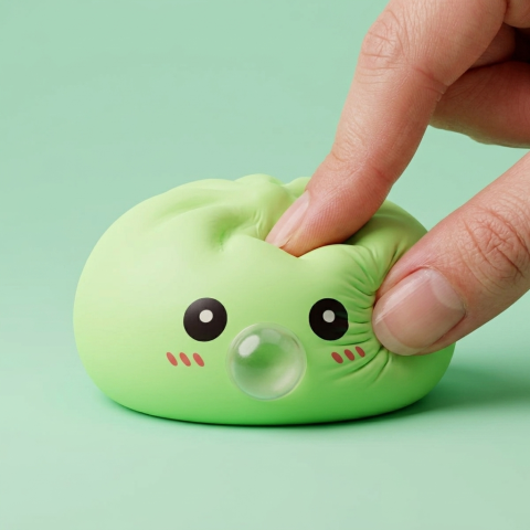 Dumpling Squishy Verde Fresco Naturale — squishy antistress slow-rise kawaii
