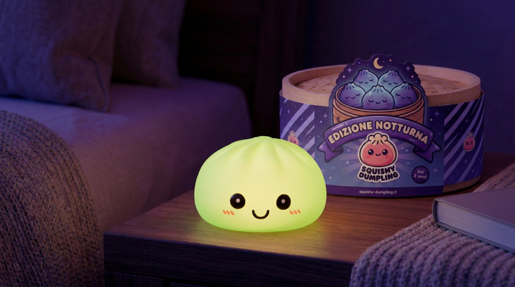Dumpling Squishy Verde Luce Notturna — squishy antistress slow-rise kawaii